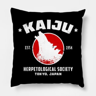 Kaiju Herpetological Society (Black Print) Pillow