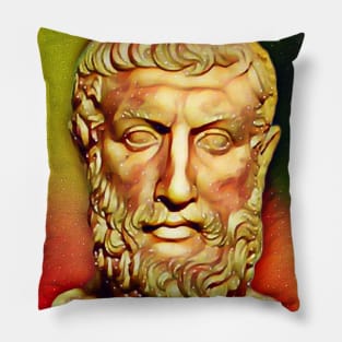 Parmenides of Elea Snowy Portrait | Parmenides of Elea Artwork 15 Pillow