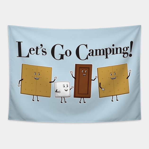 Smores Camping Tapestry by ElizabethB_Art