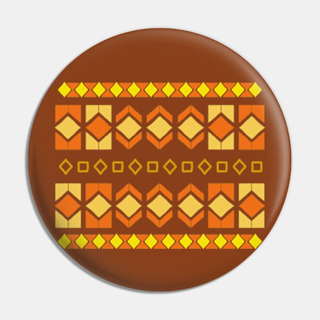 Rustic Diamond Pattern Yellow Pin by urrin DESIGN