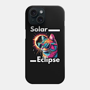 Solar Eclipse 2024 Cat Wearing Solar Eclipse Glasses Phone Case