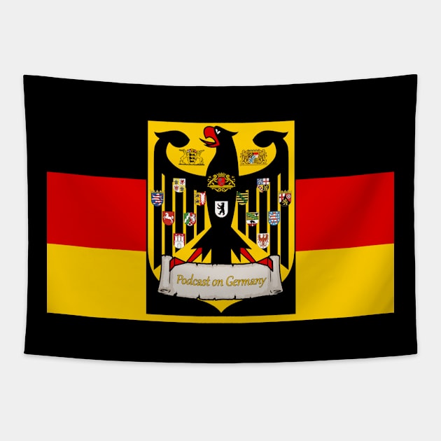 Podcast on Germany with German Flag Tapestry by ncollier