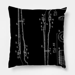 semiautomatic rifle Vintage Patent Hand Drawing Pillow