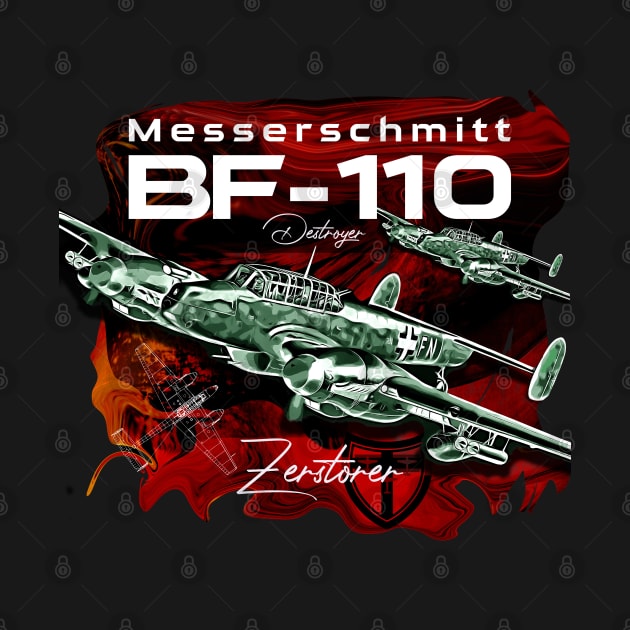 Messerschmitt BF-110 Luftwxaffe War plane by aeroloversclothing