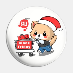 Black Friday Cat Shopping Pin