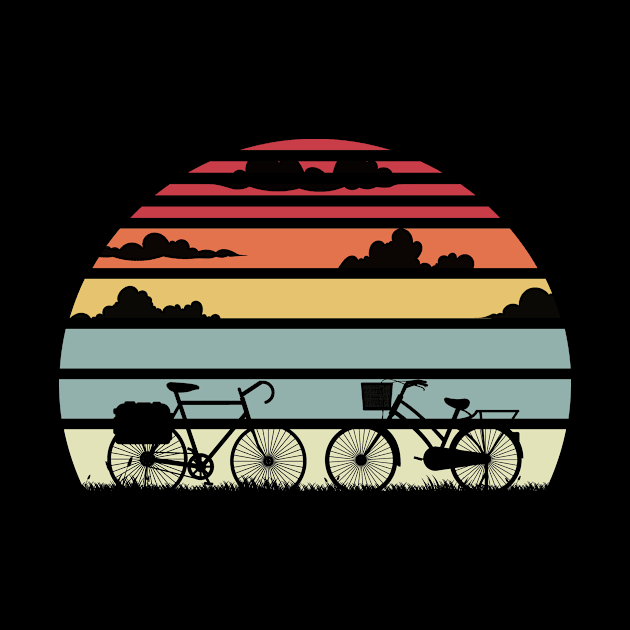 Cyclist Cyclists Retro Sunset by Schwarzweiss