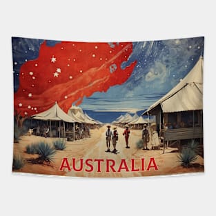 Australia Starry Night Vintage Travel Poster Tourism Tapestry