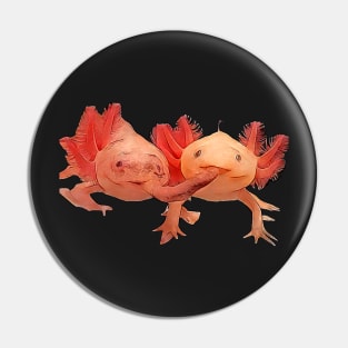 Cute Little Axolotl Pair Realistic Pin