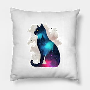 Minimilastic design of a black cat Pillow