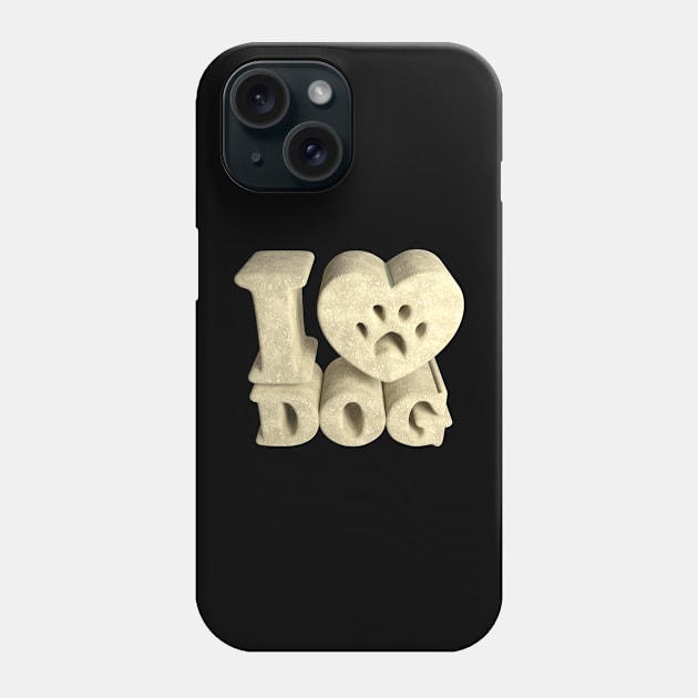 3D I Love Dog - Sand Phone Case by 3DMe