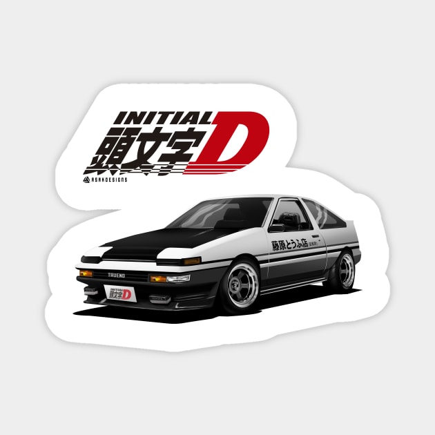 Initial d tofu toyota AE86 trueno takumi Magnet by ASAKDESIGNS