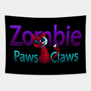 Paws Claws cat Zombie  Paws & Claws: Halloween animal Prints with Pets Tapestry