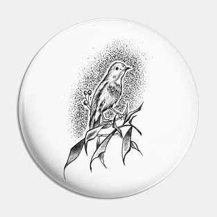 Bird and Nature (black version) Pin