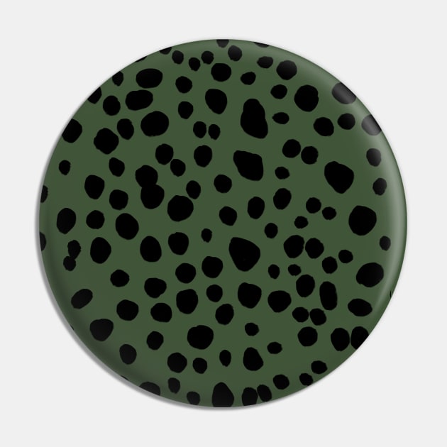 Dalmatian Print on Green Pin by OneThreeSix