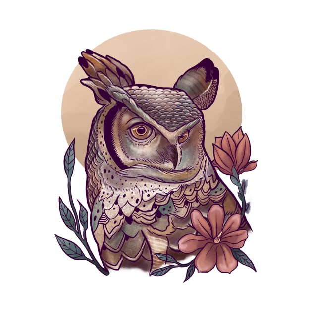Moon Owl Design by Ley Guth Art