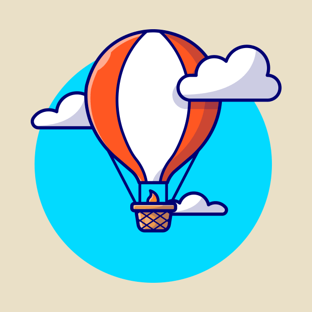 Hot Air Balloon Cartoon Vector Icon Illustration by Catalyst Labs