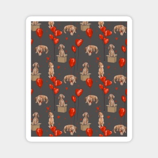 vizsla  dog pattern grey Magnet