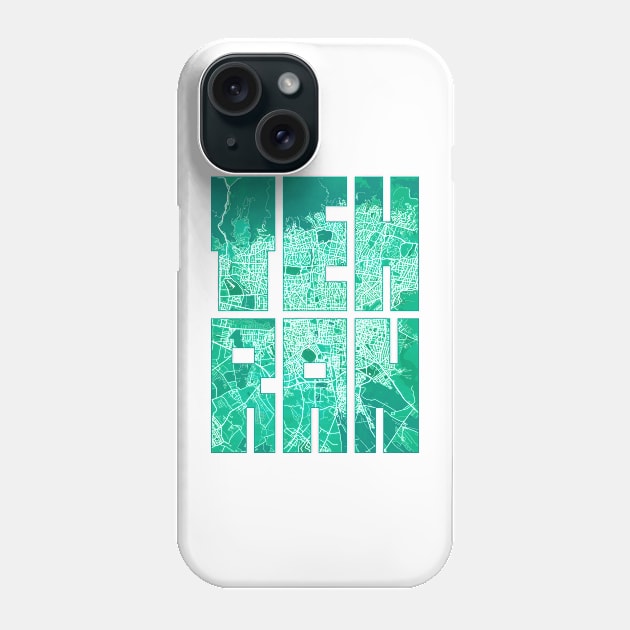 Tehran, Iran City Map Typography - Watercolor Phone Case by deMAP Studio