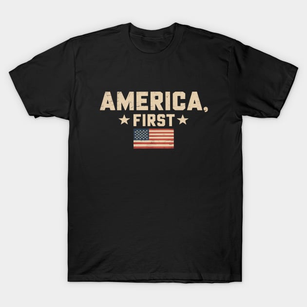 America First USA Flag - America First Usa Flag - T-Shirt | TeePublic