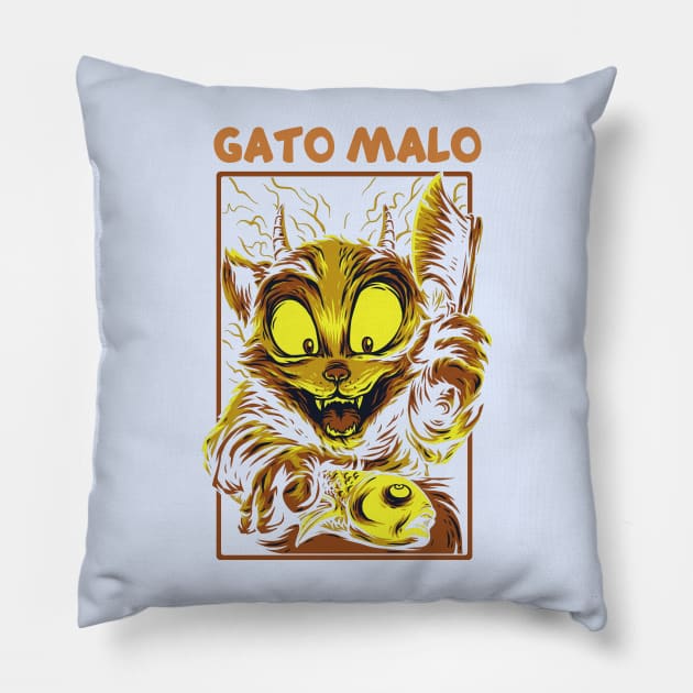 Gato malo Pillow by G4M3RS