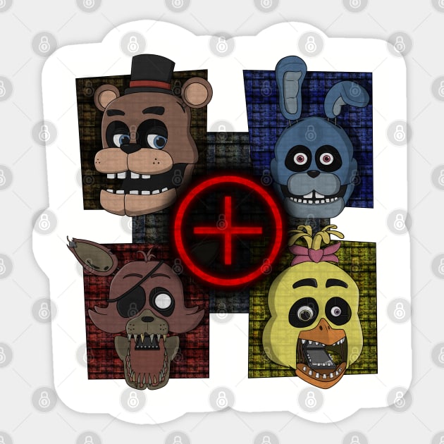 Five Nights at Freddy's Group Heads Sticker