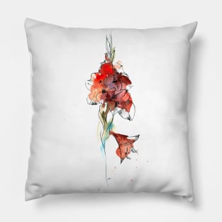 Gladioluses Watercolor Pillow