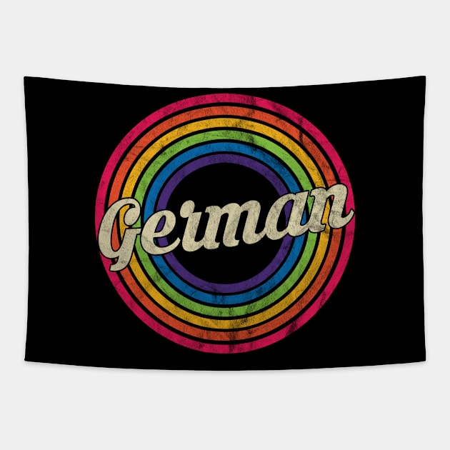 German - Retro Rainbow Faded-Style Tapestry by MaydenArt