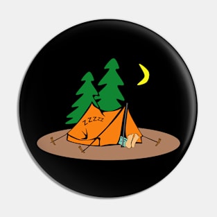 Funny Camping Life and Tent Time Lover Gift Idea Pin