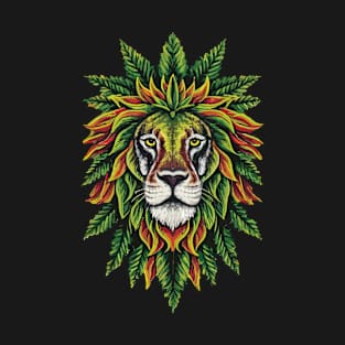 Rasta Reggae Lion Beautiful Jamaican Rastafarian Design T-Shirt