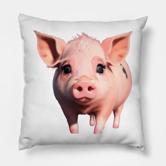 Just a Piggy 2 Pillow by Dmytro