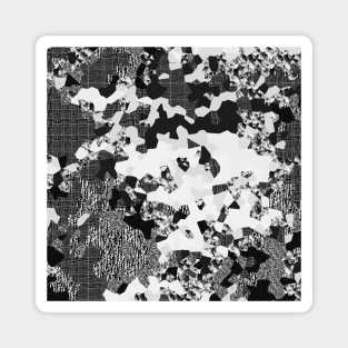 White Black Patch Patterns Magnet