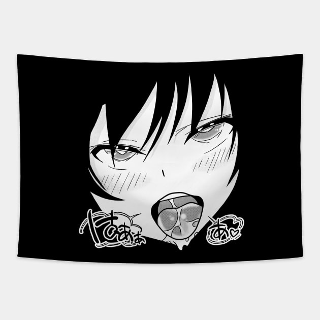 Otaku Ecchi Weeaboo Hentai Lover Ahegao Pleasure Face Tapestry by Juandamurai