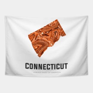 Connecticut state map abstract golden brown Tapestry