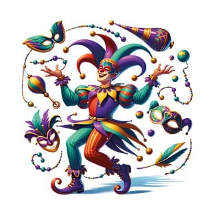 Mardi Gras Jester - Dance of Joy Funny T-Shirt