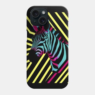 Neon zebra print art Phone Case