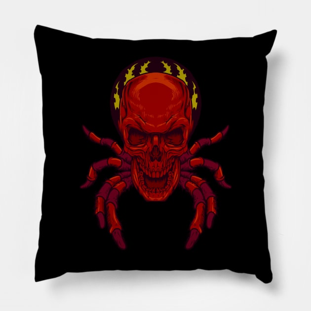 Creepy skull spider Pillow by Modern Medieval Design