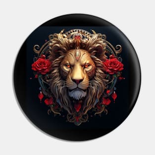 Golden lion head Pin