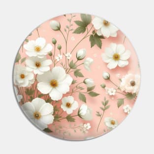 White Flowers Pin