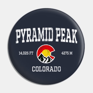 Pyramid Peak Colorado 14ers Vintage Athletic Mountains Pin
