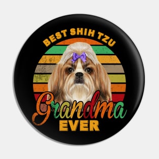 Best Shih Tzu Grandma Ever Pin