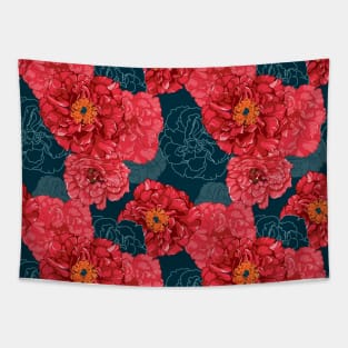 Red roses are blooming 2 Tapestry