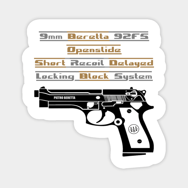 Handgun Beretta 92FS Magnet by Aim For The Face