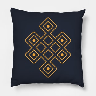 Tibetan Endless Knot - Gold Pillow