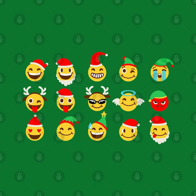 xmas emoji happy faces by gossiprag