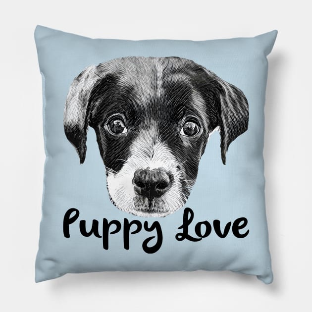 Puppy Love - Mister Eli Pillow by MonarchGraphics