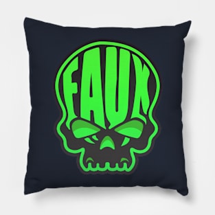 Faux Skull - Green Pillow