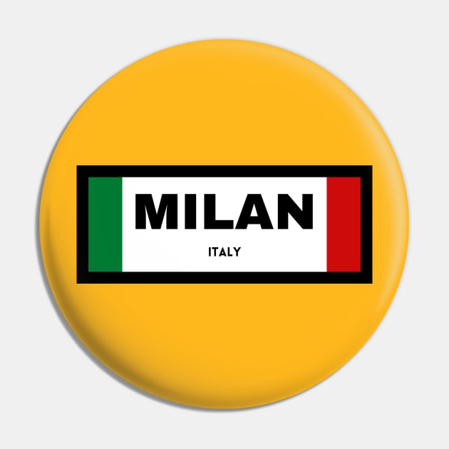 Milan City in Italian Flag Pin by aybe7elf