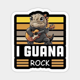 Iguana rock funny pun Magnet