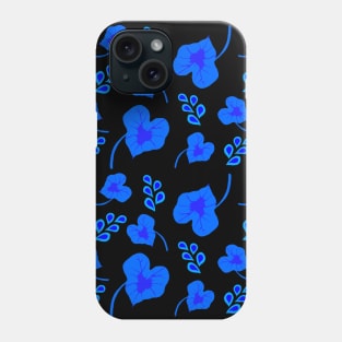 Blue Caladium Leaves Pattern Phone Case