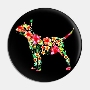 Bull Terrier Flower Pin